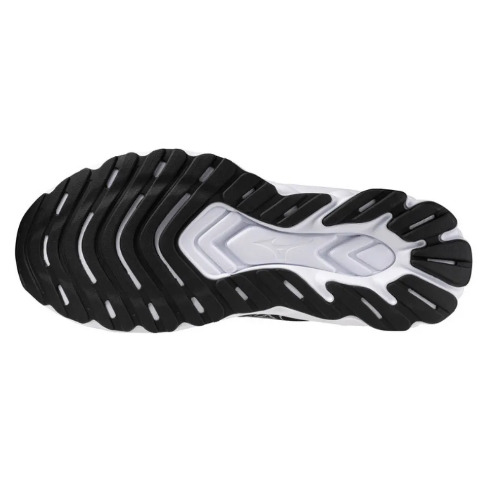 Mizuno Men's Wave Skyrise 6 Running Shoes in Black/White/Blue Pace SS25 synthetic shoes Forest