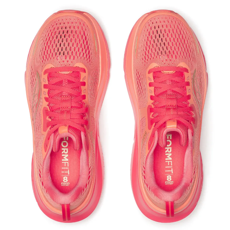 Saucony Women's Guide 18 Running Shoes in Salmon/Coral AW25 cushioned - midsole shoes