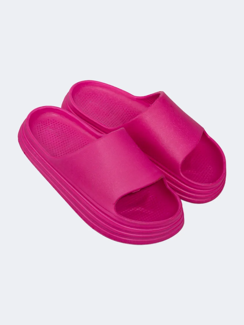 Top Ten Casual Beach Kids-Girls Slide Fuchia Fashion Edge Rich Glow