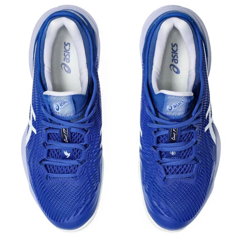 Padded collar Asics Court FF 3 Novak Mens Tennis Shoes - Blue/Fresh Air