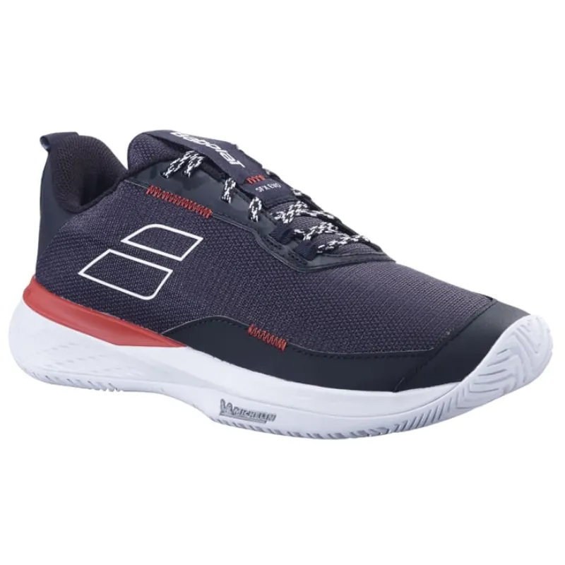 Contoured Footbed Babolat SPX Evo All Court Men Tennis Shoes -  Black/Fiesta Red