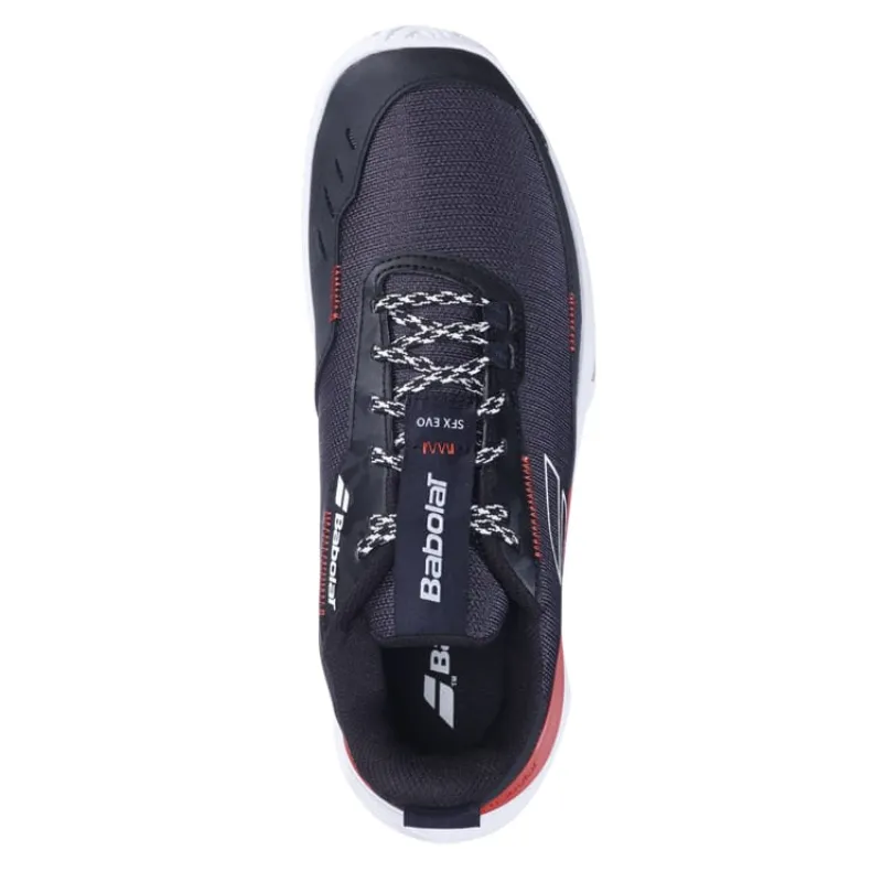 Quick lace Babolat SPX Evo All Court Men Tennis Shoes -  Black/Fiesta Red