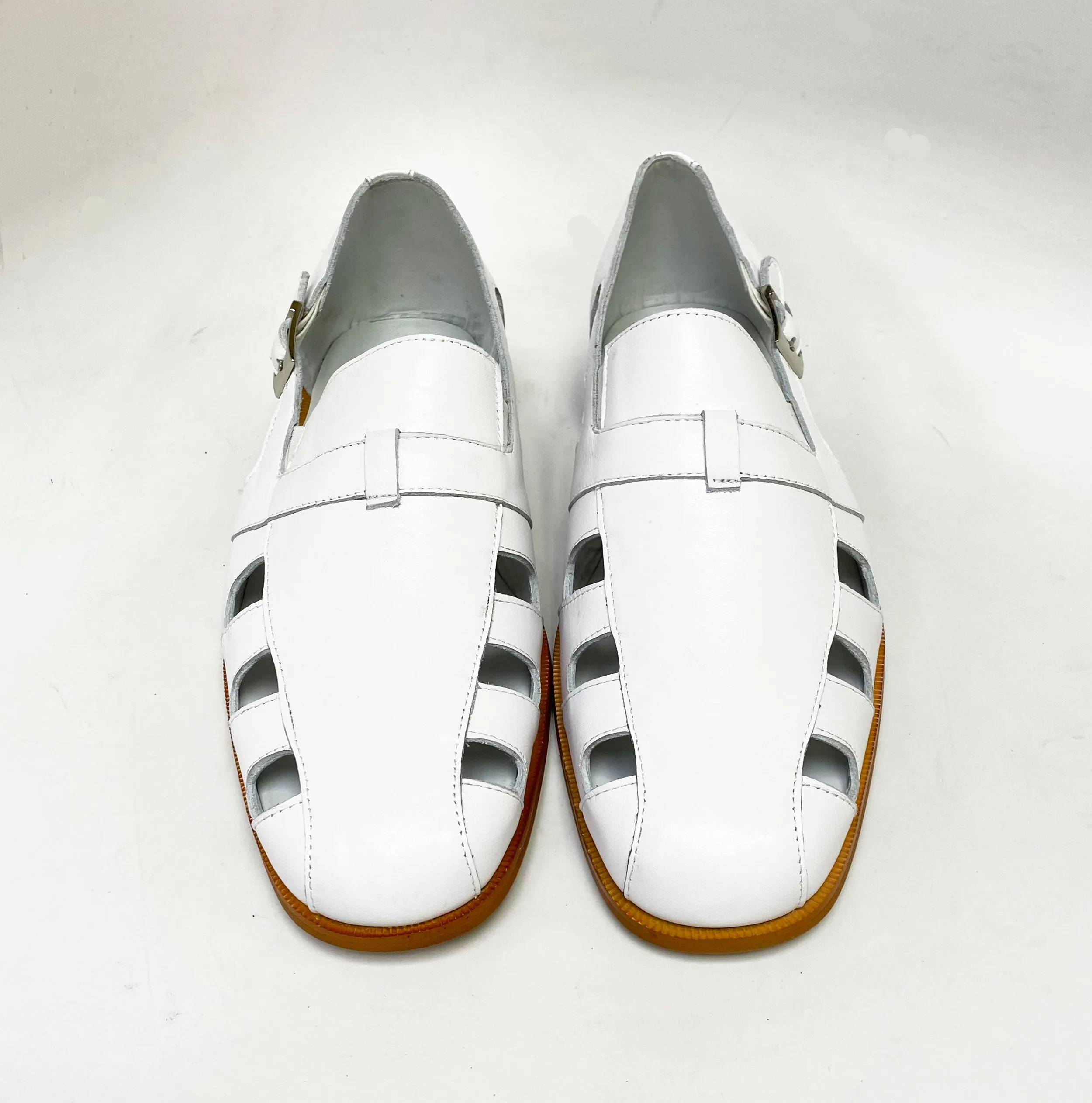 Comfort Bend Maurice Calfskin Slip-On Sandal/Shoe White