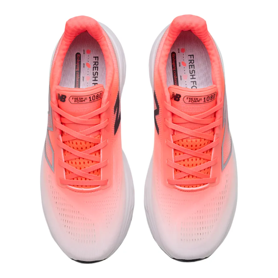 New Balance Men's 1080 V14 Running Shoes in Urgent Red/Rain Cloud/Black AW25 ComfortCushion Energy return