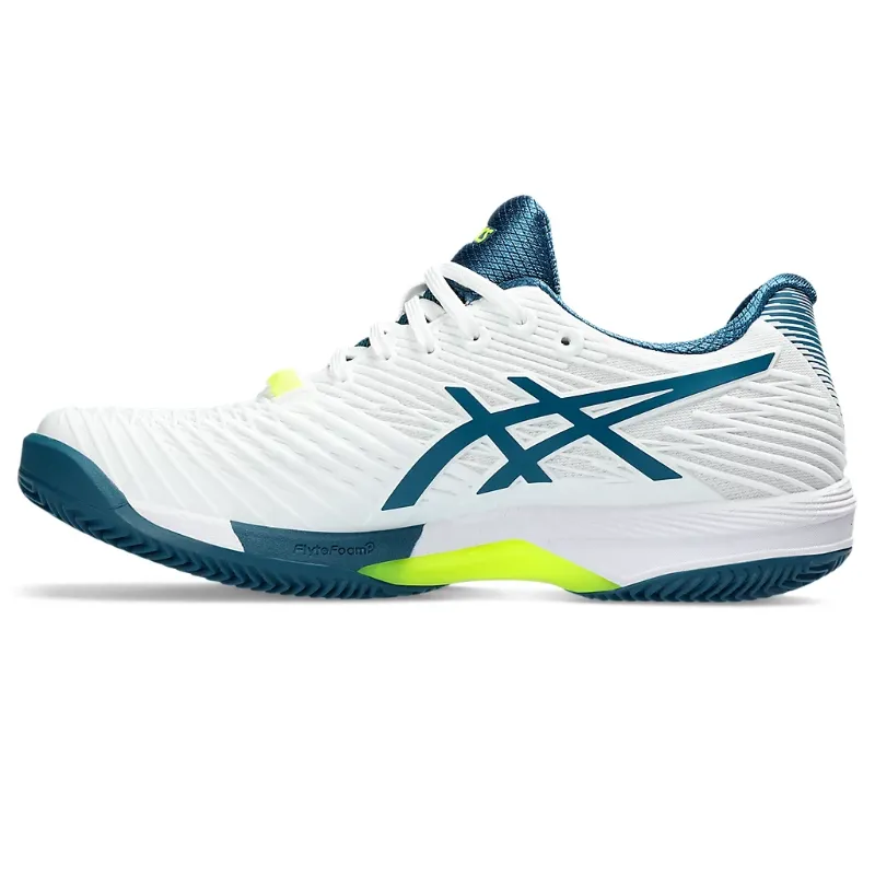 High Quality Unisex Fit Asics Solution Speed FF 2 White/Restful Teal  Clay Mens Tennis Shoes
