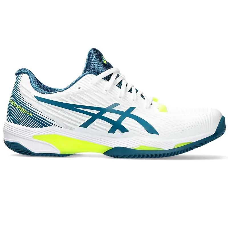 Stylish Design Asics Solution Speed FF 2 White/Restful Teal  Clay Mens Tennis Shoes
