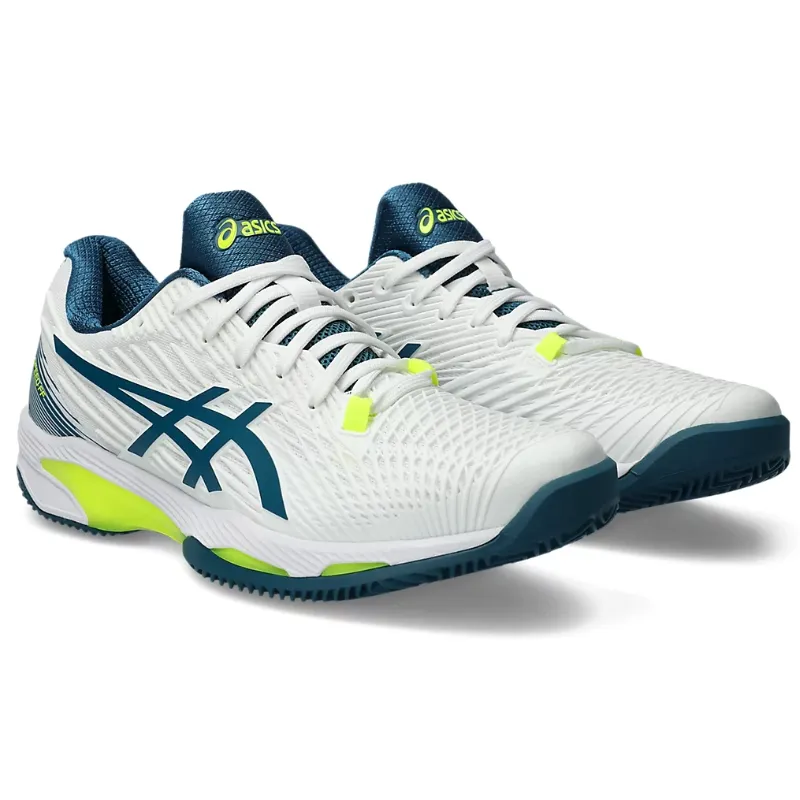 Simple Fit Asics Solution Speed FF 2 White/Restful Teal  Clay Mens Tennis Shoes