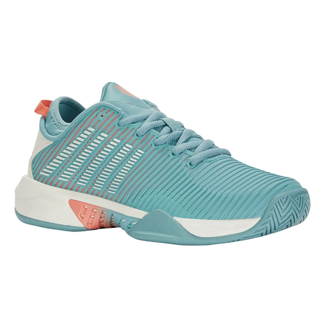 K Swiss Hypercourt Supreme Women Tennis Shoes - Nile Blue/Blanc De Blanc/Desert Flower Travel Style Fashionable