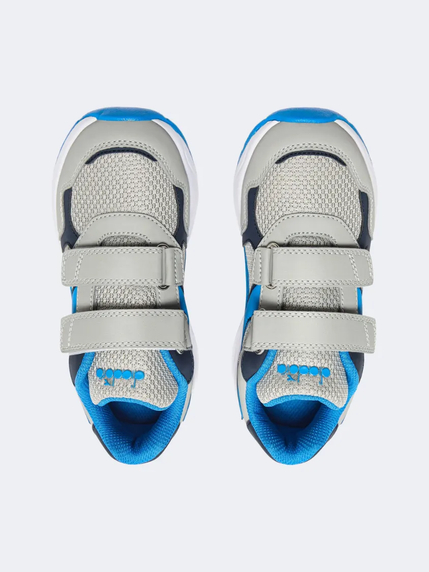 Diadora Falcon 5 Jr V Ps-Boys Running Shoes Silver/Blue Safe Land Long Walk