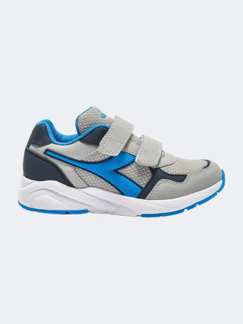 Diadora Falcon 5 Jr V Ps-Boys Running Shoes Silver/Blue Dance Fit Year Trust