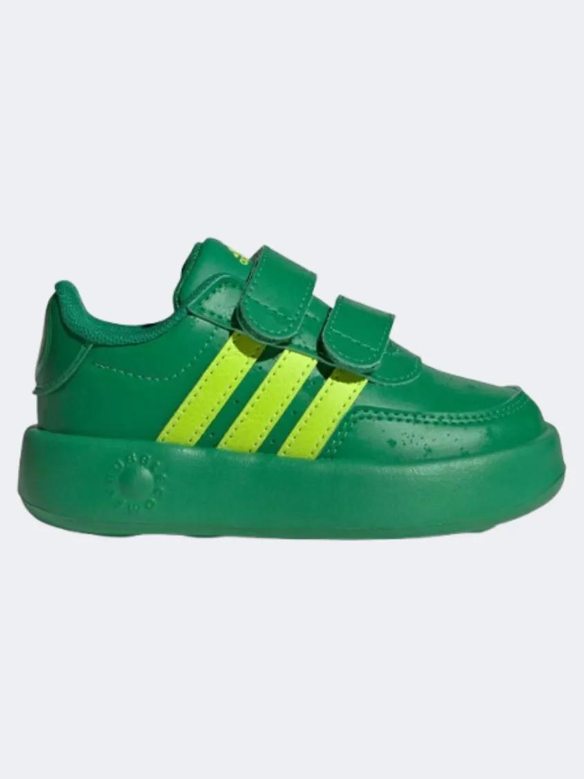 Adidas Breaknet Monsters Infant Boys Sportswear Shoes Green/Solar/Black Virtual Step Italian Glam
