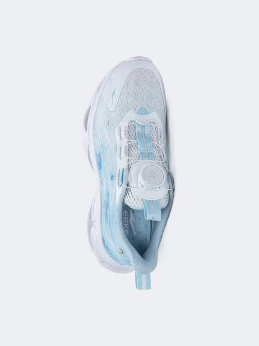 Durable Construction Erke Kids-Girls Running Shoes Light Blue/White