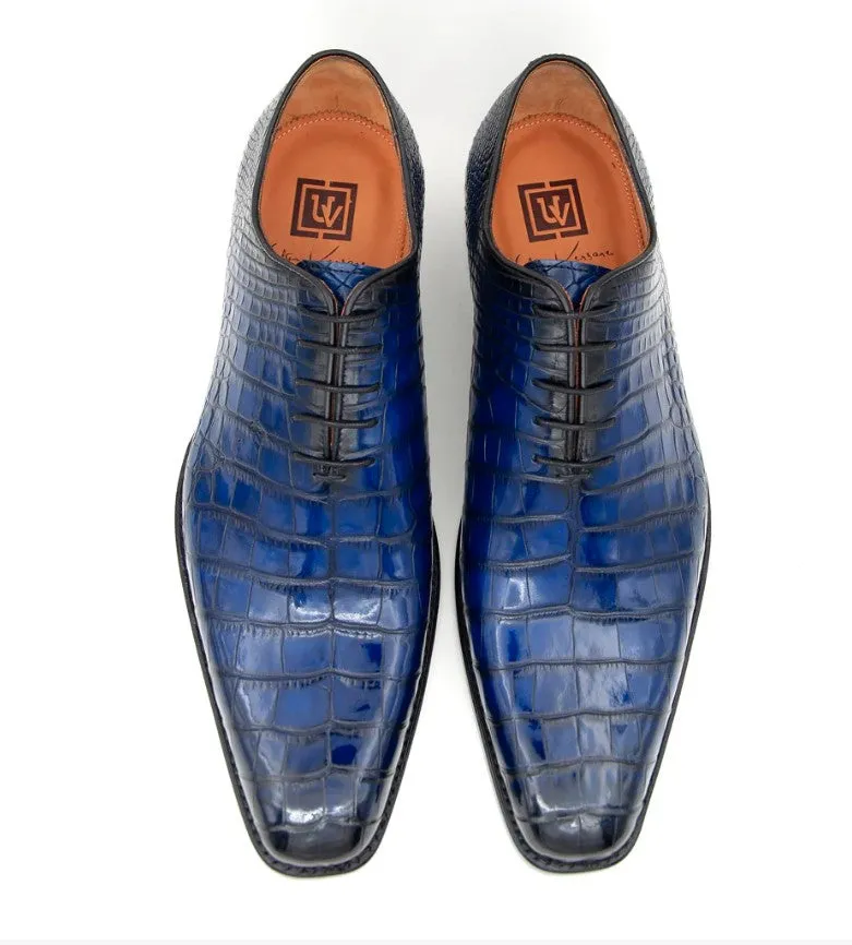Style: Jason-Alligator Navy Narrow Fit Neutral Glow