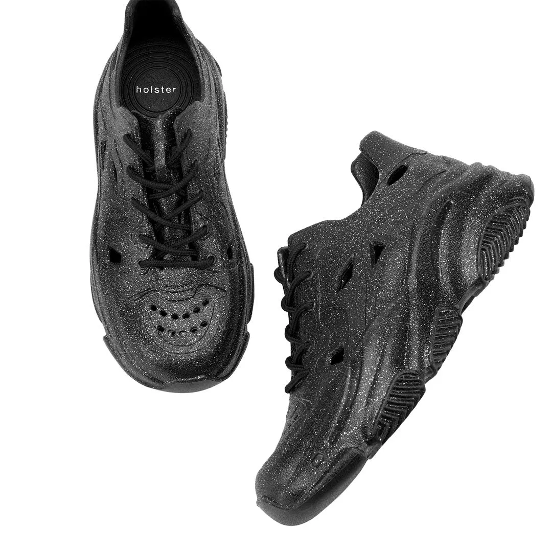 Guard Hike Rest Walk Fierce - Black Glitter