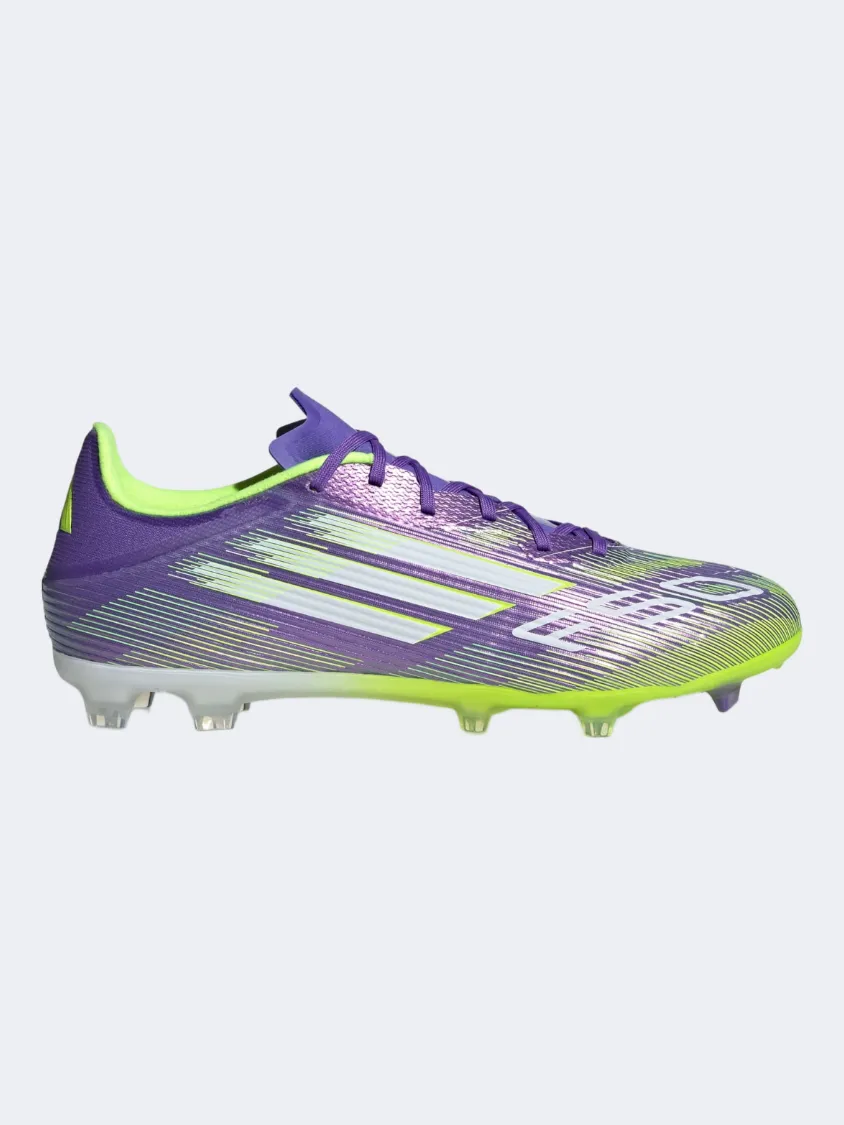 Adidas F50 League Firm/Multi-Ground Cleats Unisex Football Shoes Purple/White/Lemon fair - ground - booth shoes Mesh Lining