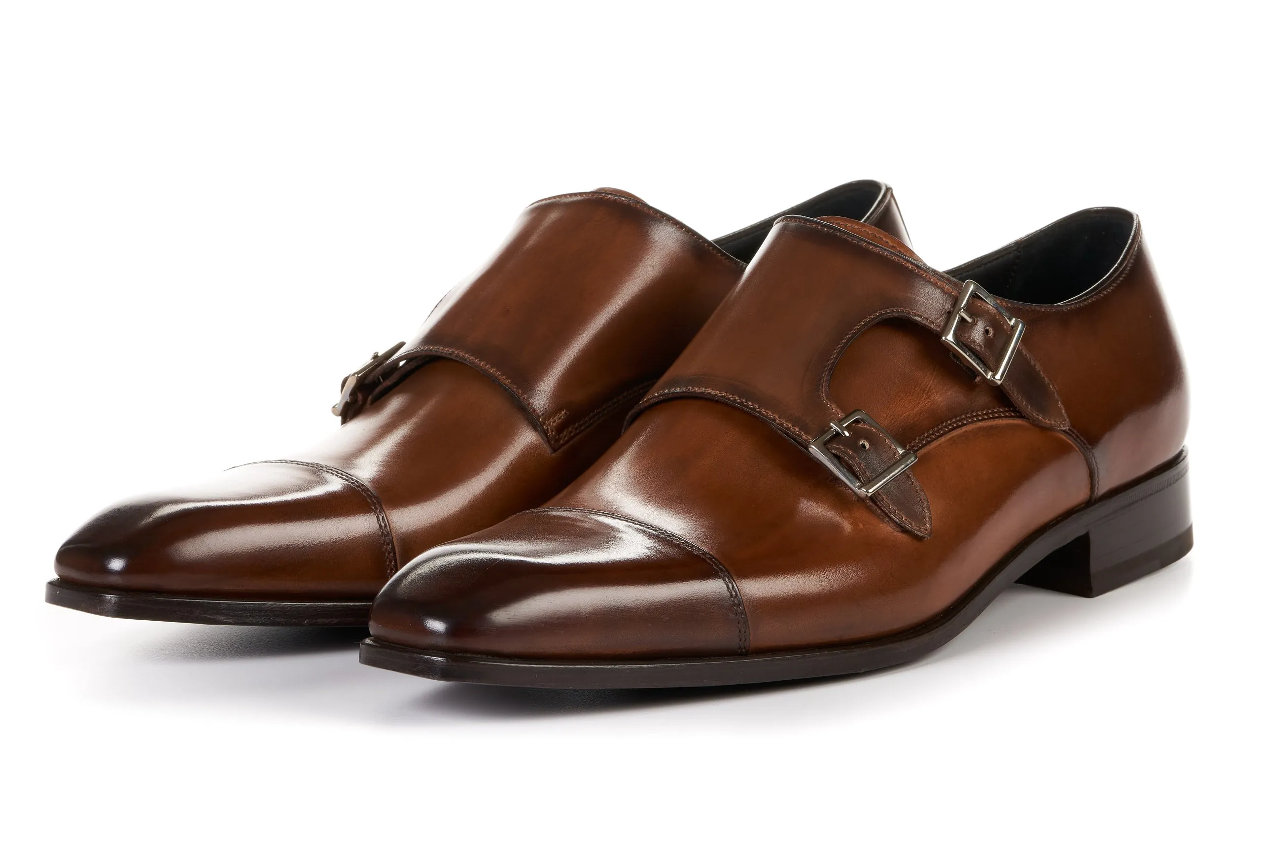 The Burton Double Monk Strap - Brown Classic Leather Style Sharp