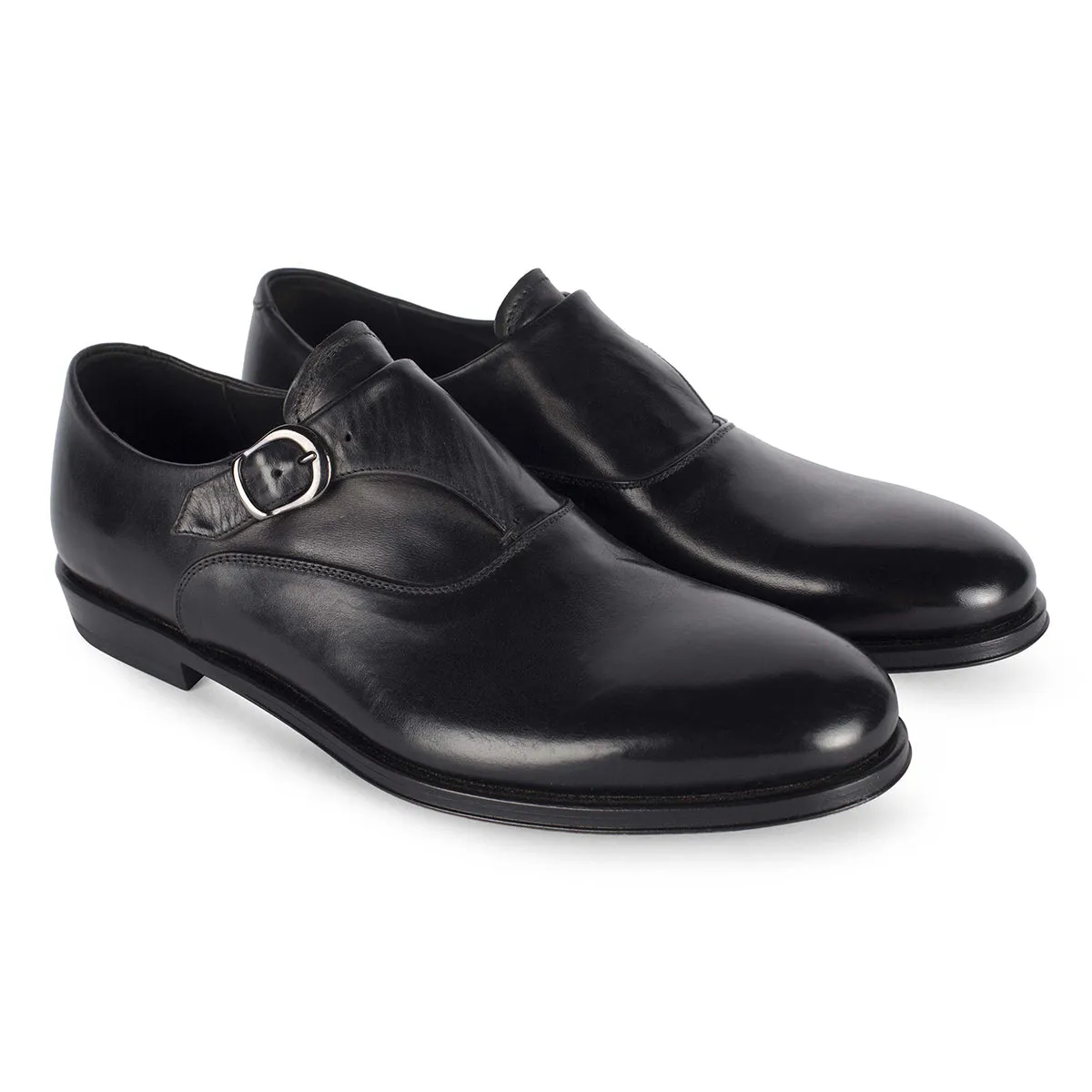 Modern Luxury JASON 49020<br>Monkstrap in black leather