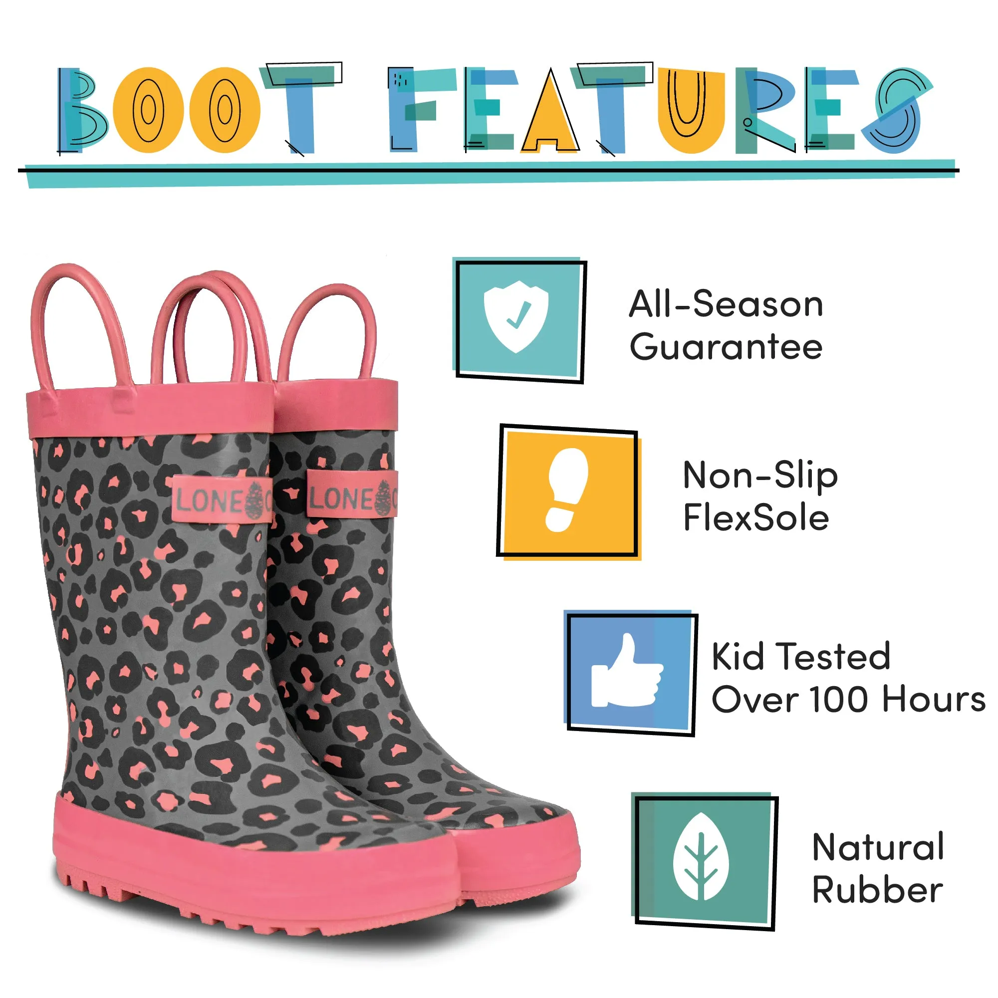 Soft Lining Leopard Shiny Rainboot