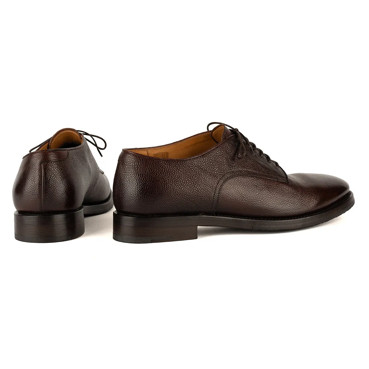 Glossy Look Gentle Foot Support Ethan 59002<br> Textured calf derby shoes