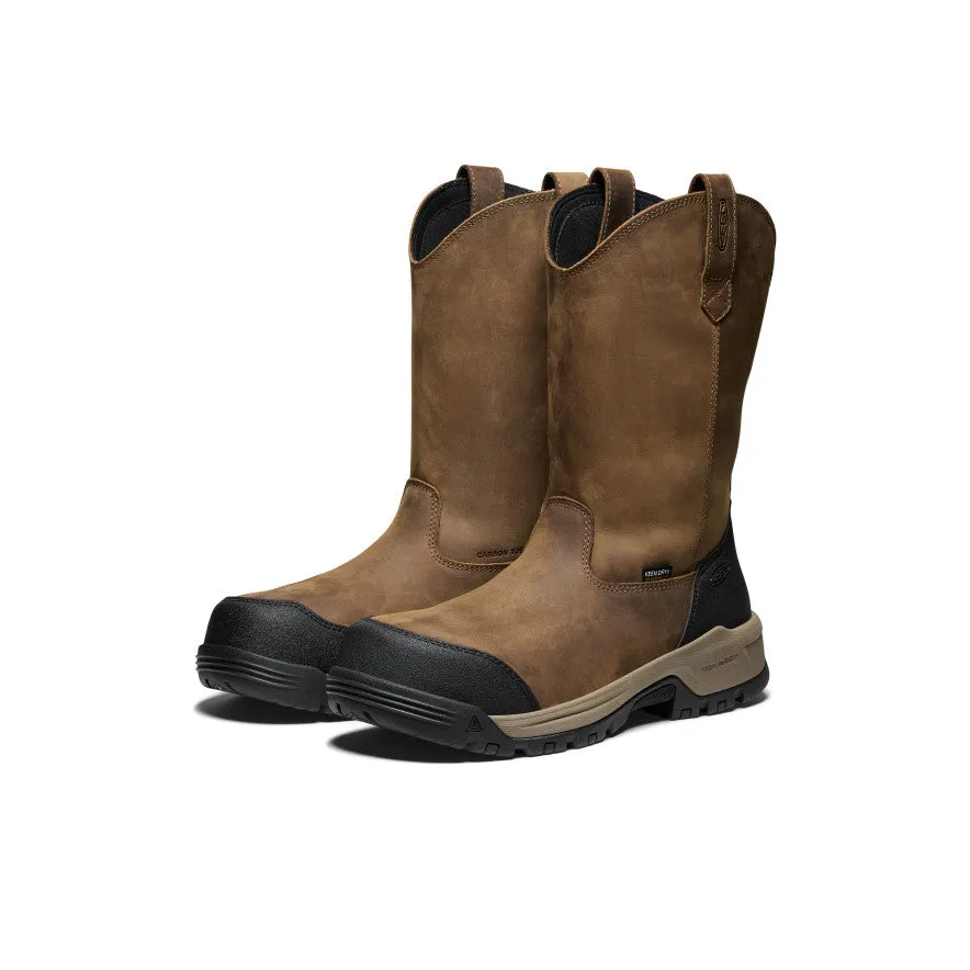 Track Run Men's Evanston Pull-On Waterproof Boot (Carbon Toe)  |  Bison/Black