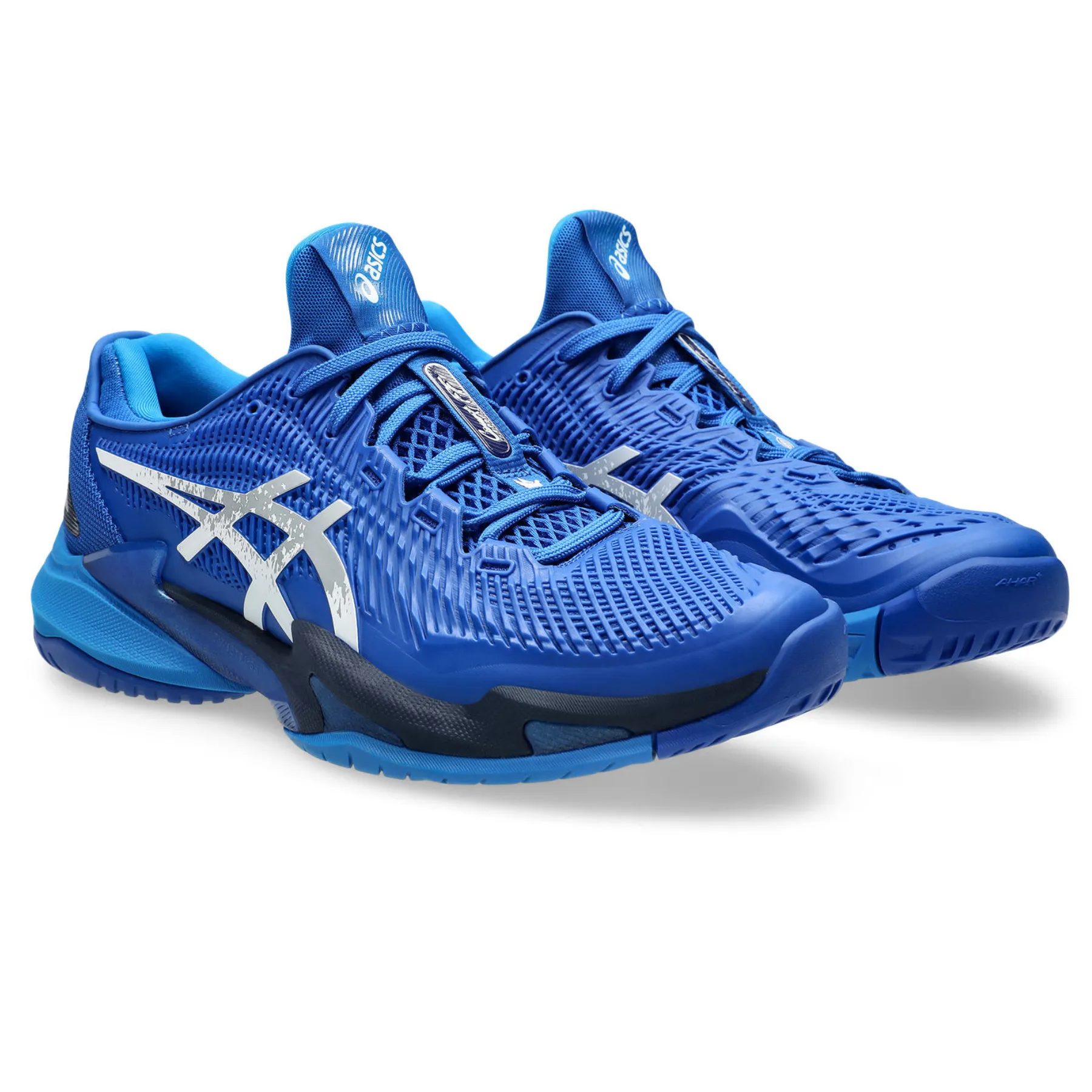 Outdoor Flexible Cushion Asics Court FF 3 Novak Tennis Shoes - Tuna Blue/Pure Silver
