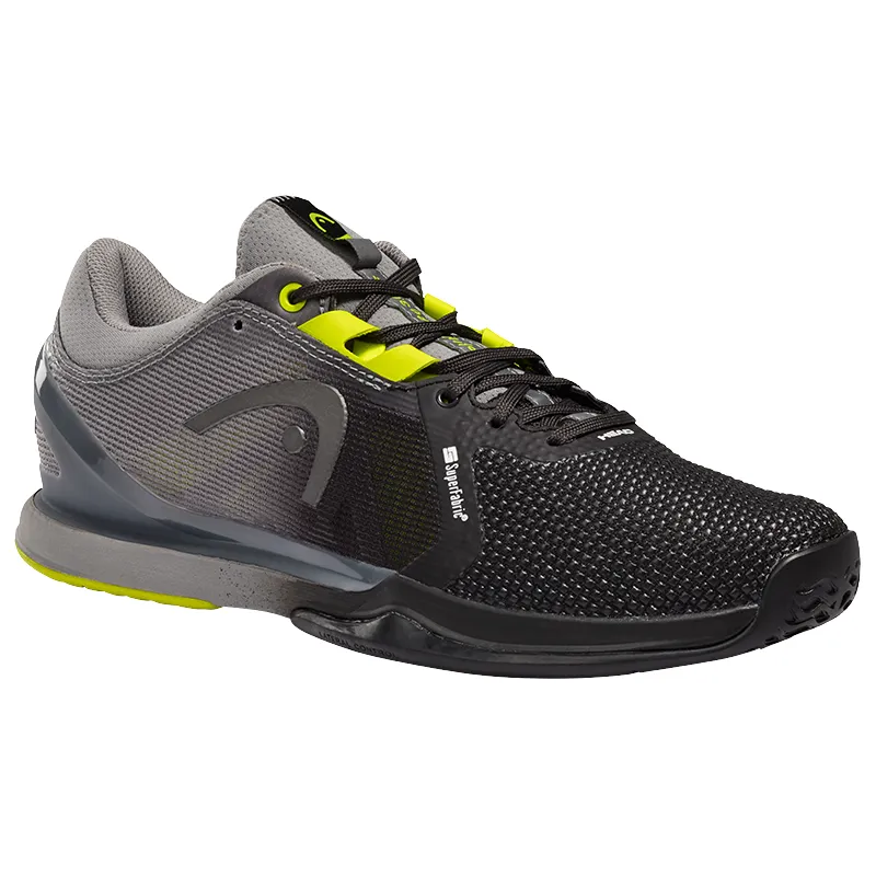 Head Sprint 3.0 SF Tennis Shoes - Black/Yellow Cushioned Insole Multi Surface