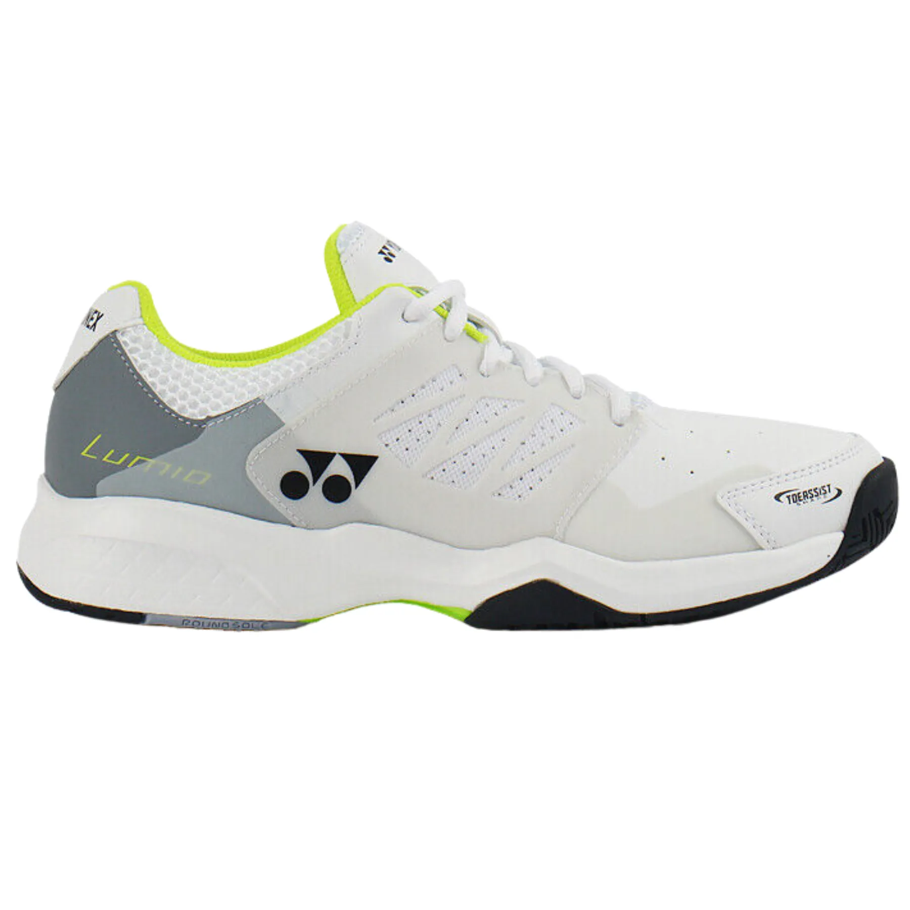 Soft outsole Elastic Band Yonex Lumio 3 All Court White/Lime Mens Tennis Shoes 2023