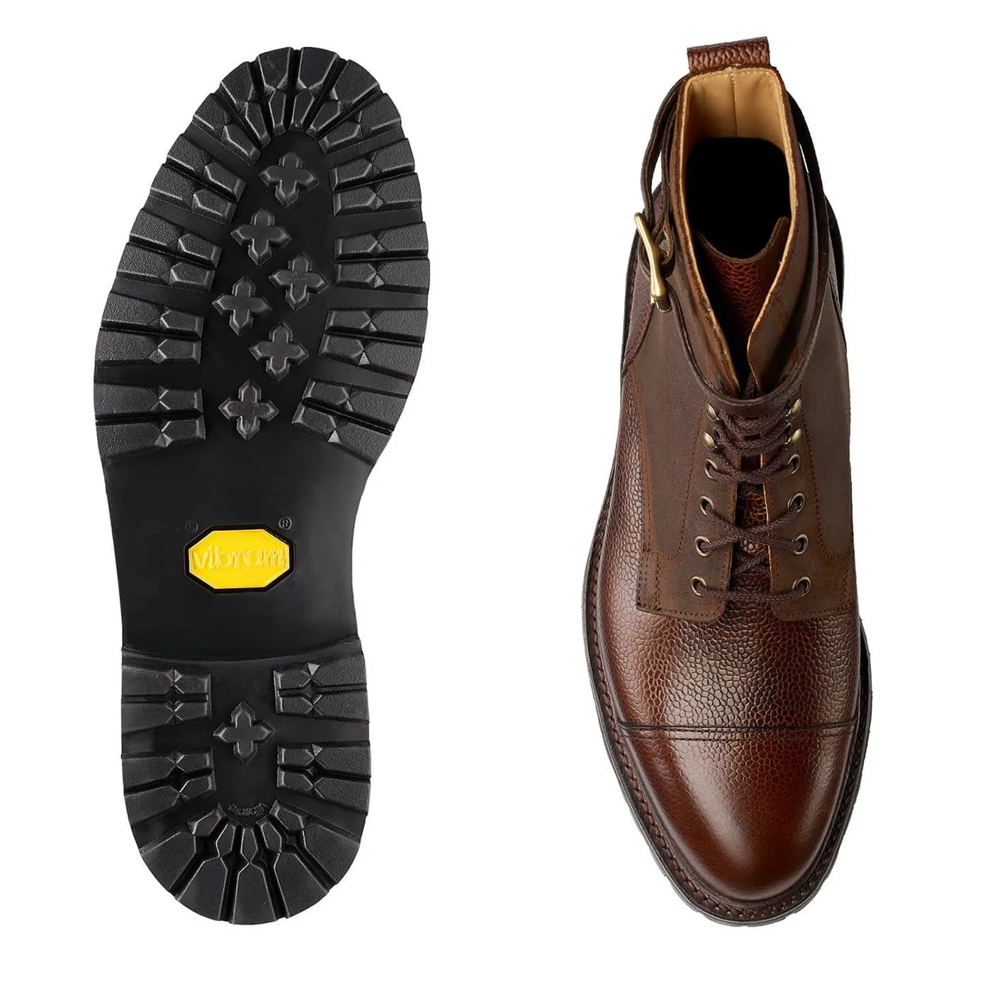 Longwear Fit Step Style Aldershot Dark Brown Scotch Grain & Dark Brown Rough-Out Suede