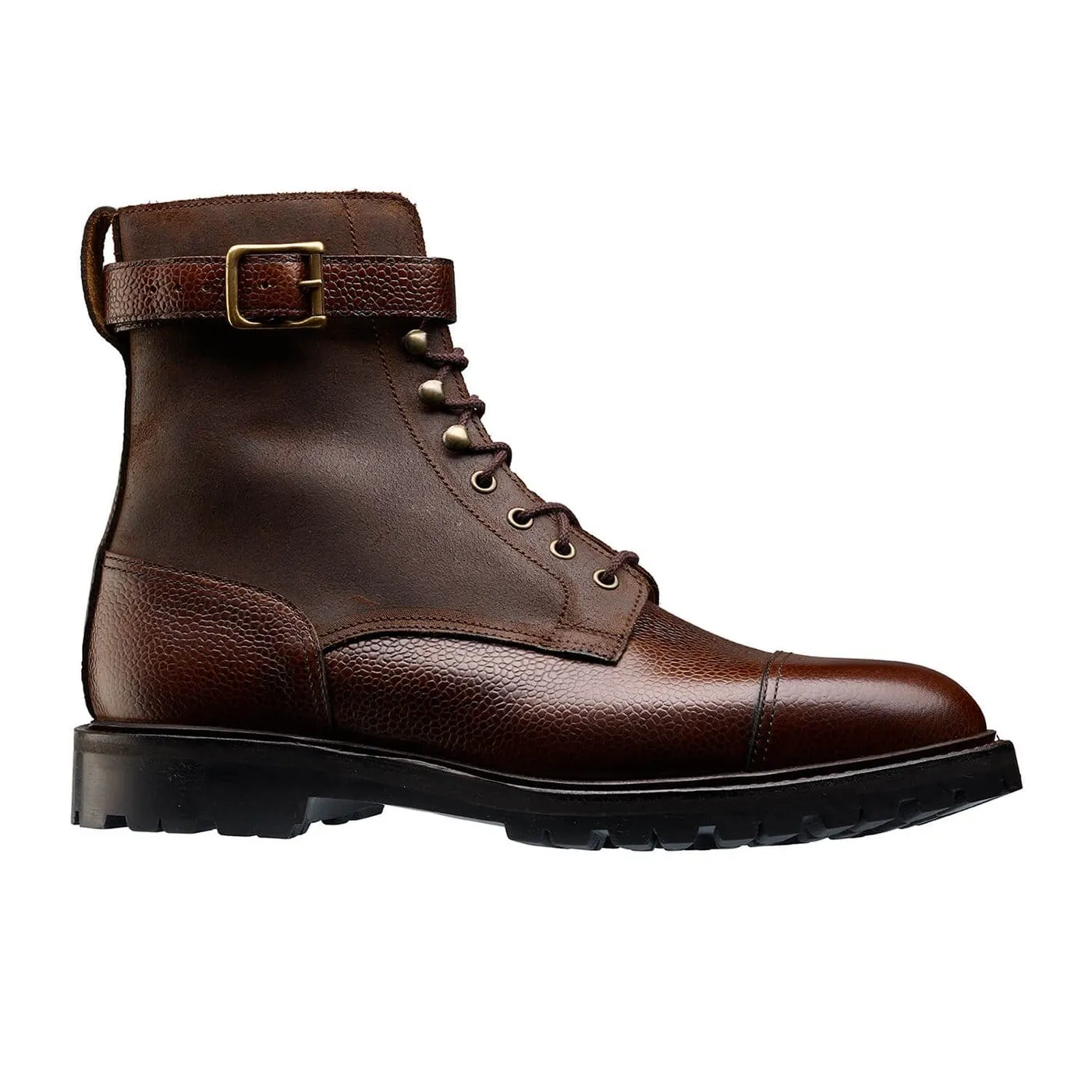 Stylish Footwear Easy Walks Aldershot Dark Brown Scotch Grain & Dark Brown Rough-Out Suede