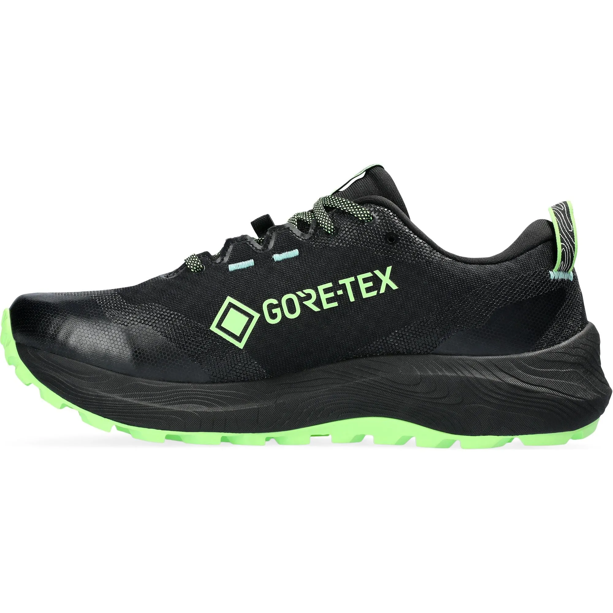 Heel geometry enables better weight distribution Performance Mesh Asics Gel Trabuco 12 GORE-TEX Mens Trail Running Shoes - Black