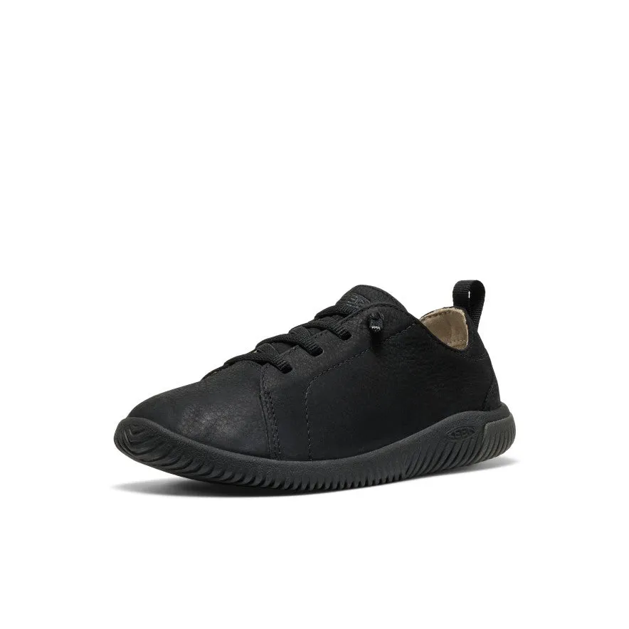 Comfort toe Quiet Step Big Kids' KNX Leather Sneaker  |  Triple Black