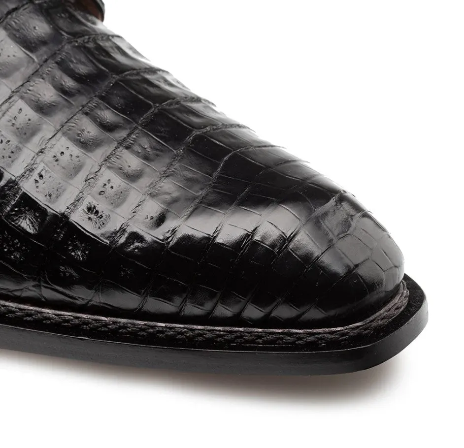 Style: "Dandy" Alligator Derby Forest Black Zip Fast