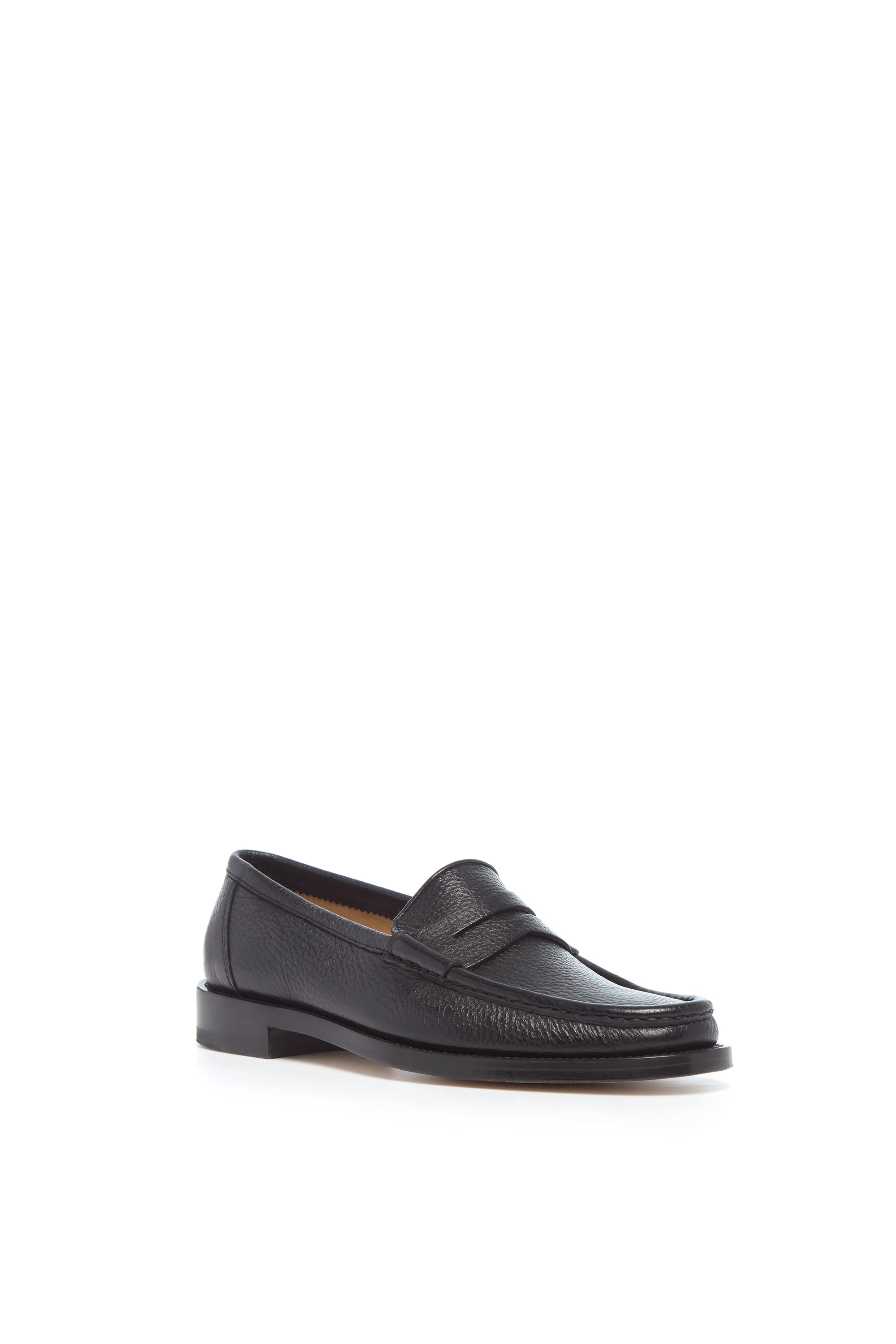 Pierre Loafer in Black Textured Leather Hold Strong Work Day