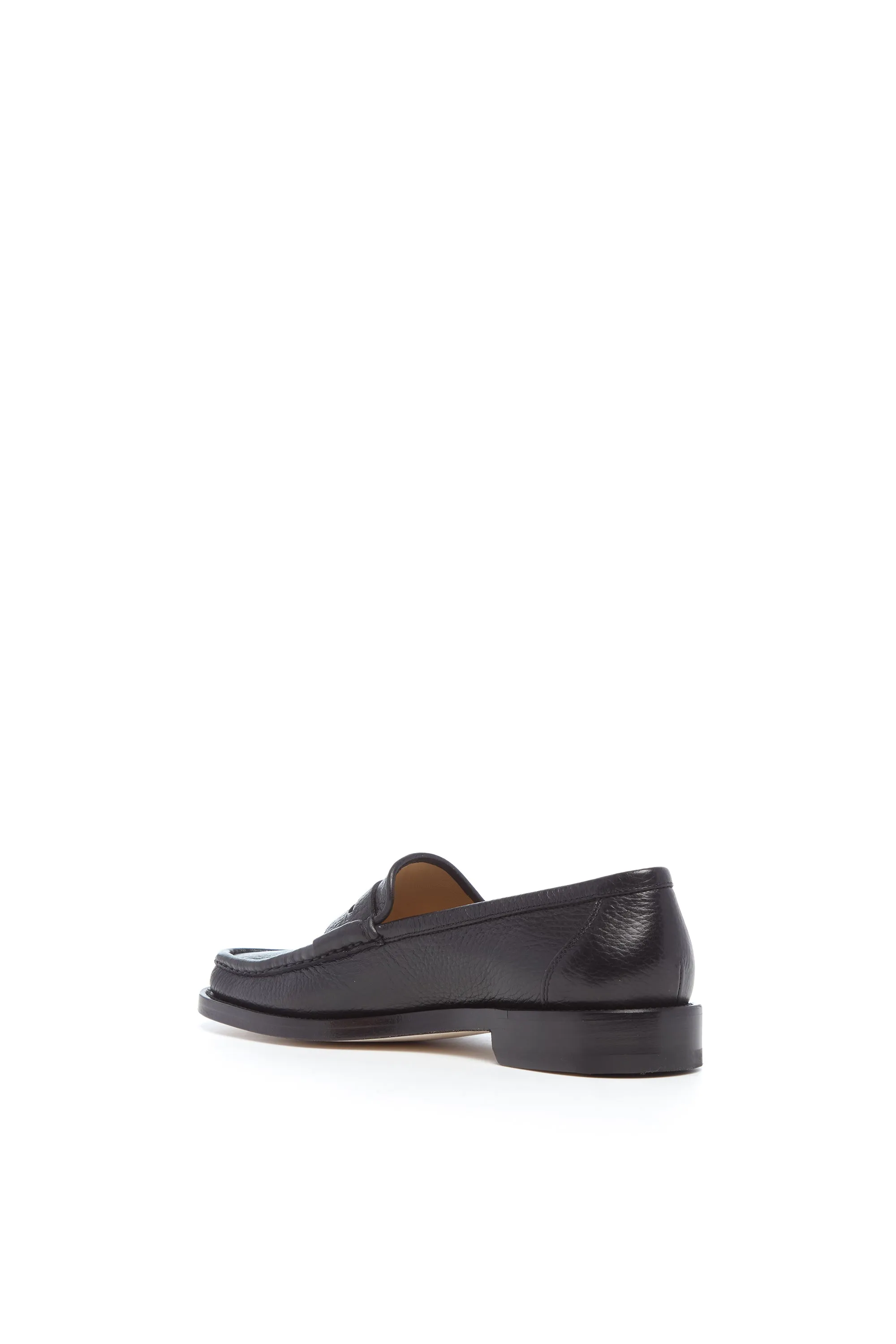 Foot Steady Strong Step Pierre Loafer in Black Textured Leather