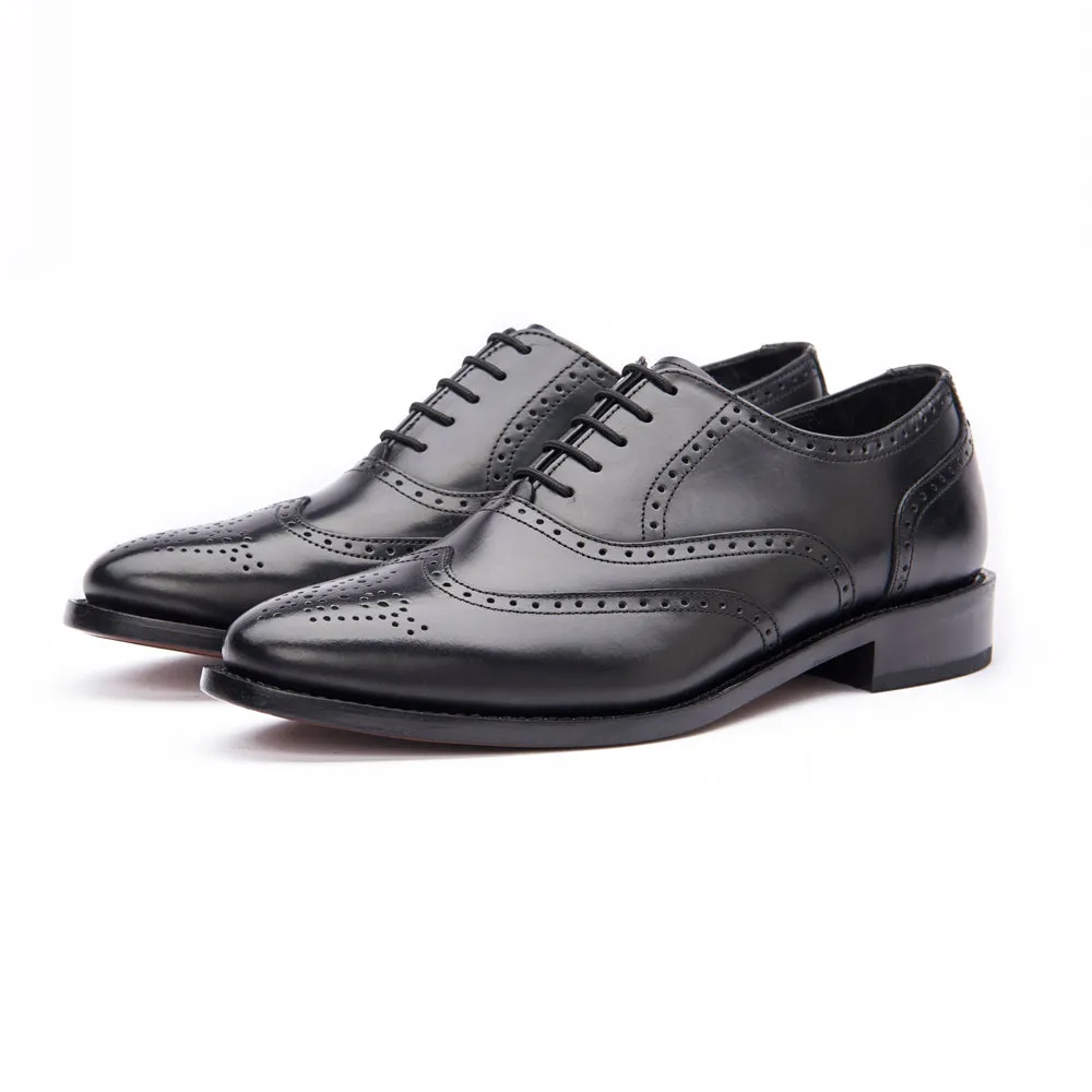 Smart Leather Step Cheltenham Brogue - Black