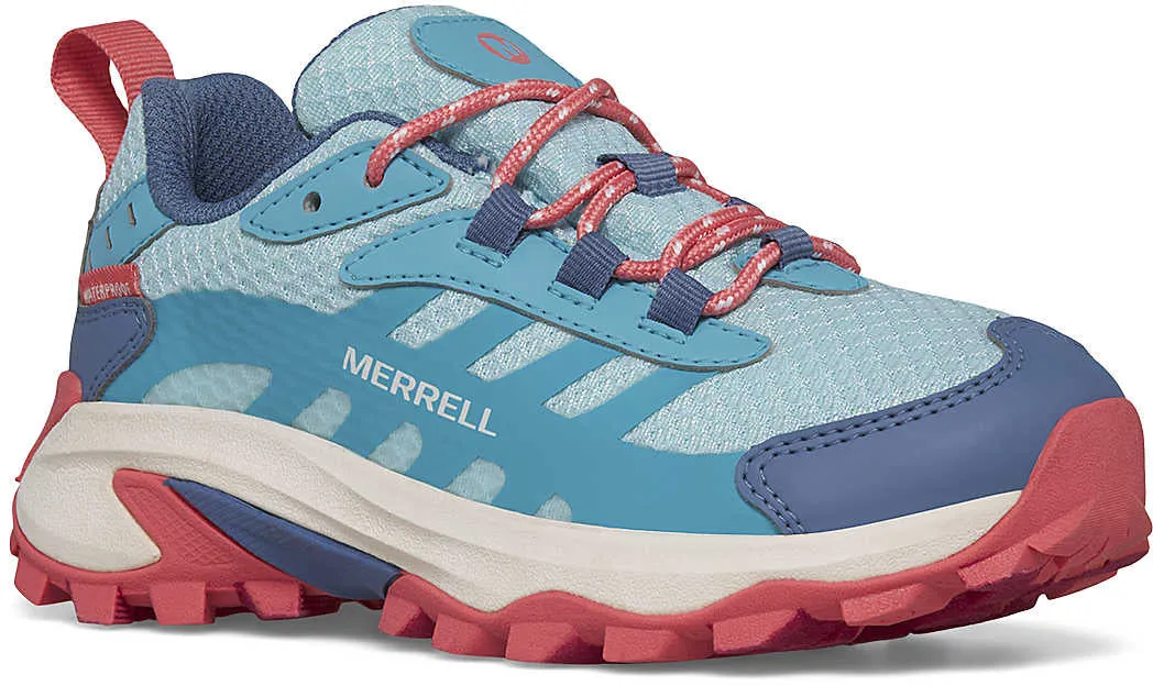 Easy To Clean Sturdy Fit Hiking Merrell Moab Speed 2 Waterproof Junior Walking Shoes - Blue