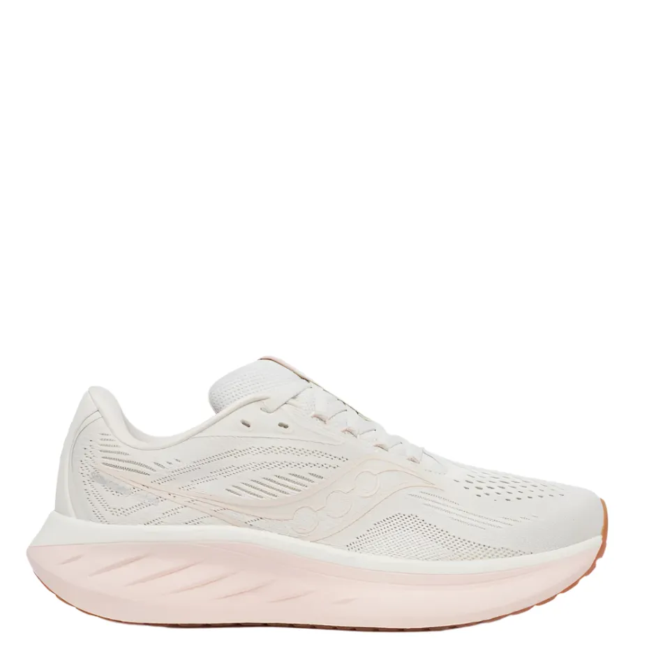 Saucony Women's Ride 18 Running Shoes in Quartz/Peony - Online Exclusive elite running shoes weekend run