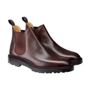 Easy Slip Boots Chelsea 11 Dark Brown Scotch Grain
