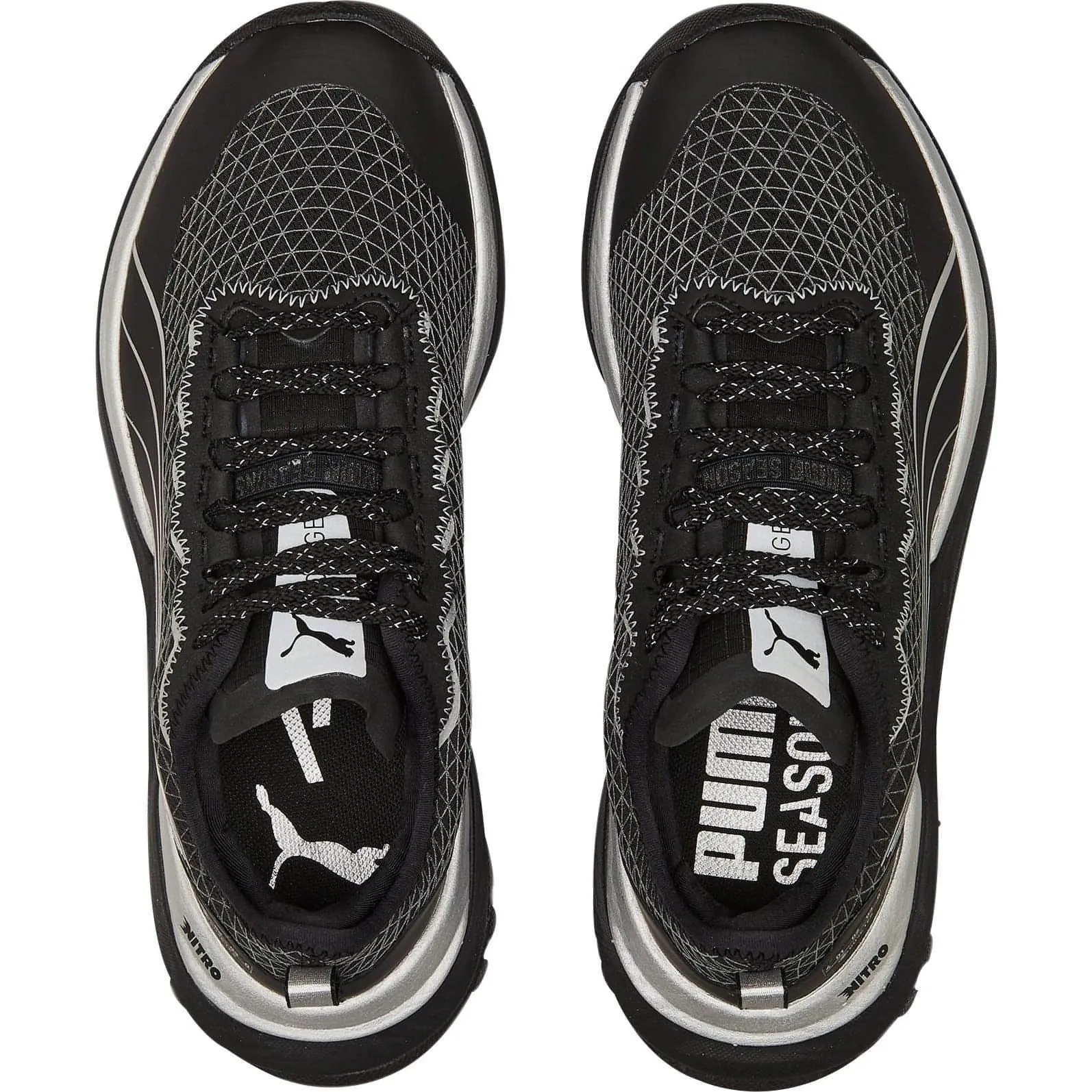 Shock zones are mapped for key impact points Stable base Puma Voyage Nitro 2 GORE-TEX Womens Trail Running Shoes - Black