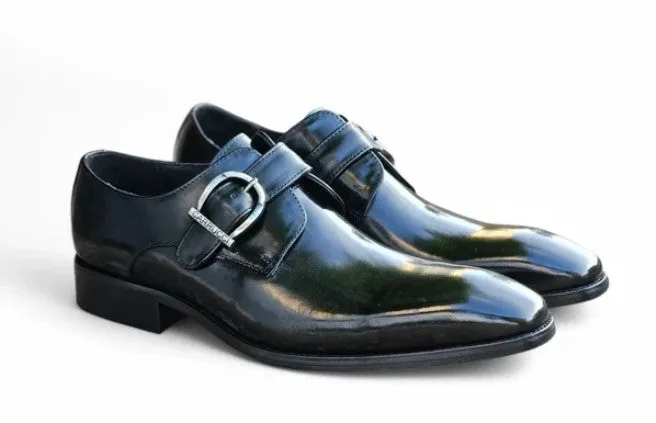 Calfskin Monkstrap Black Street Shade