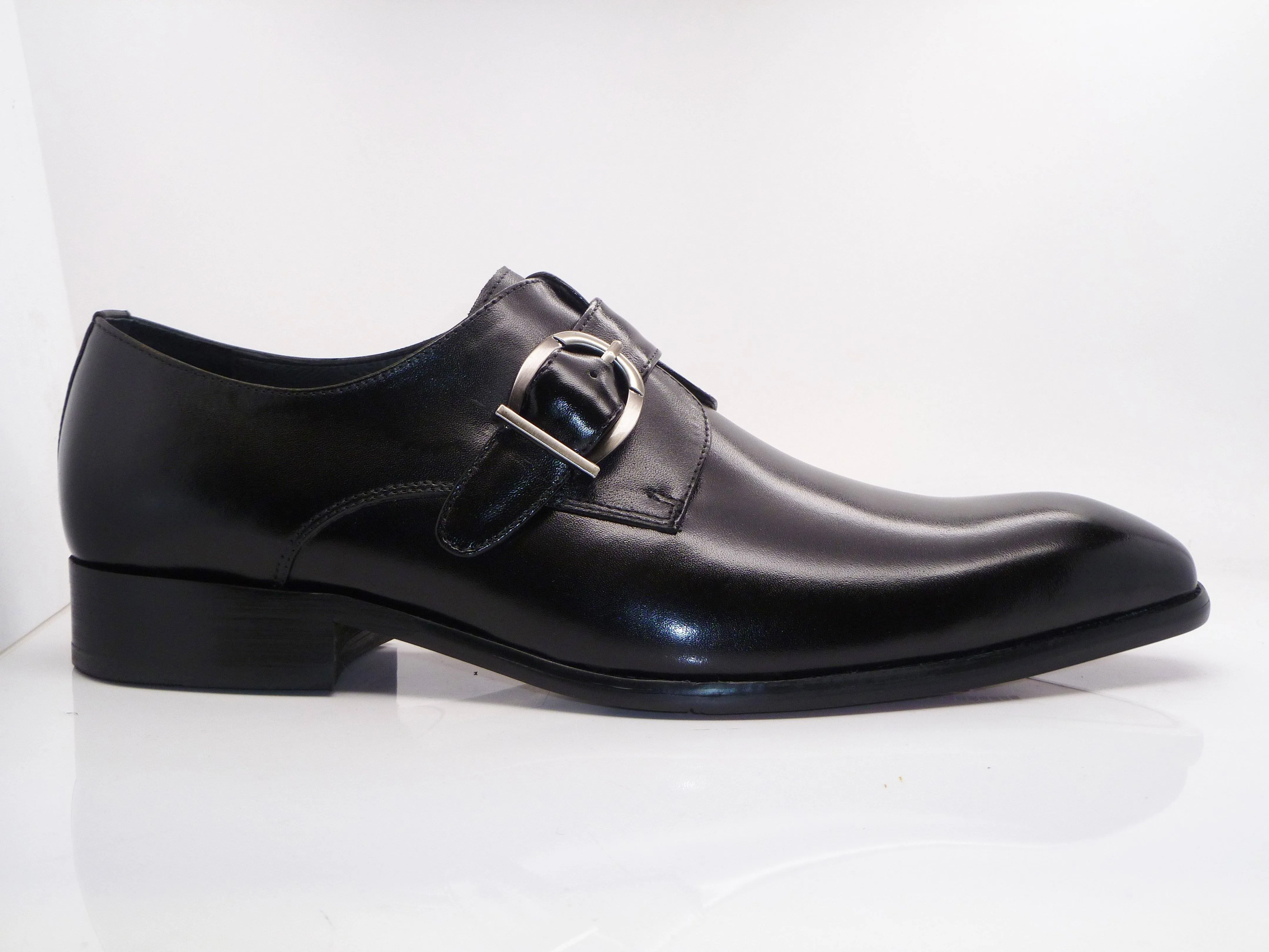 anti static Travel Shade Calfskin Monkstrap Black