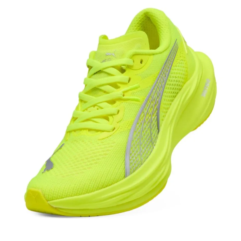 Puma Women's Deviate NITRO 3 Running Shoes in Yellow Alert/PUMA Silver SS25 Patterned