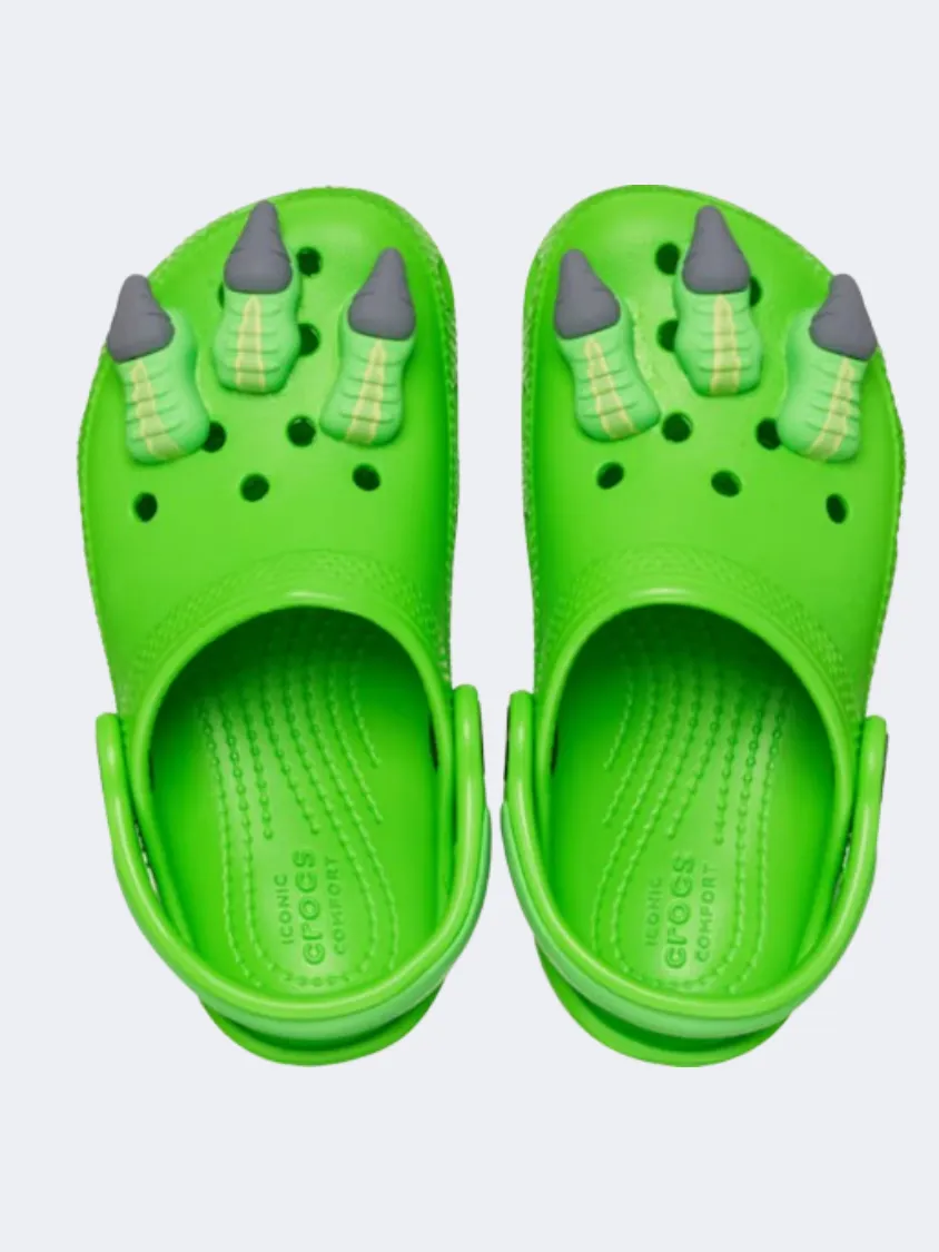 Impact Resistance Harbor Mood Crocs Classic I Am Dinosaur Kids Lifestyle Slippers Green Slime