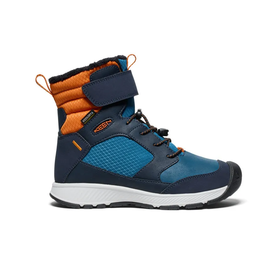 Big Kids' Skua Waterproof Winter Boot  |  Sky Captain/Gold Flame Urban Function Energy Motion
