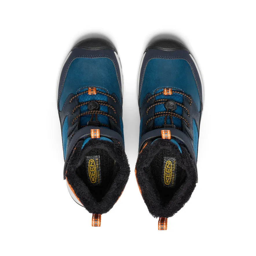 Big Kids' Skua Waterproof Winter Boot  |  Sky Captain/Gold Flame Responsive