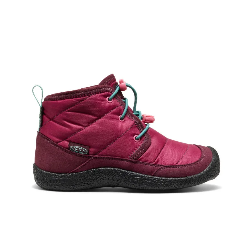 Big Kids' Howser II Waterproof Chukka  |  Beaujolais/Pool Blue Reinforced toe warm glow