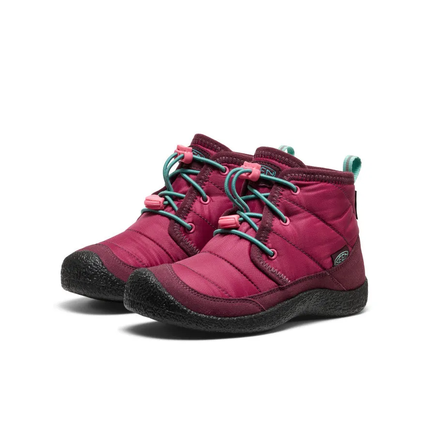 soft pastel Big Kids' Howser II Waterproof Chukka  |  Beaujolais/Pool Blue