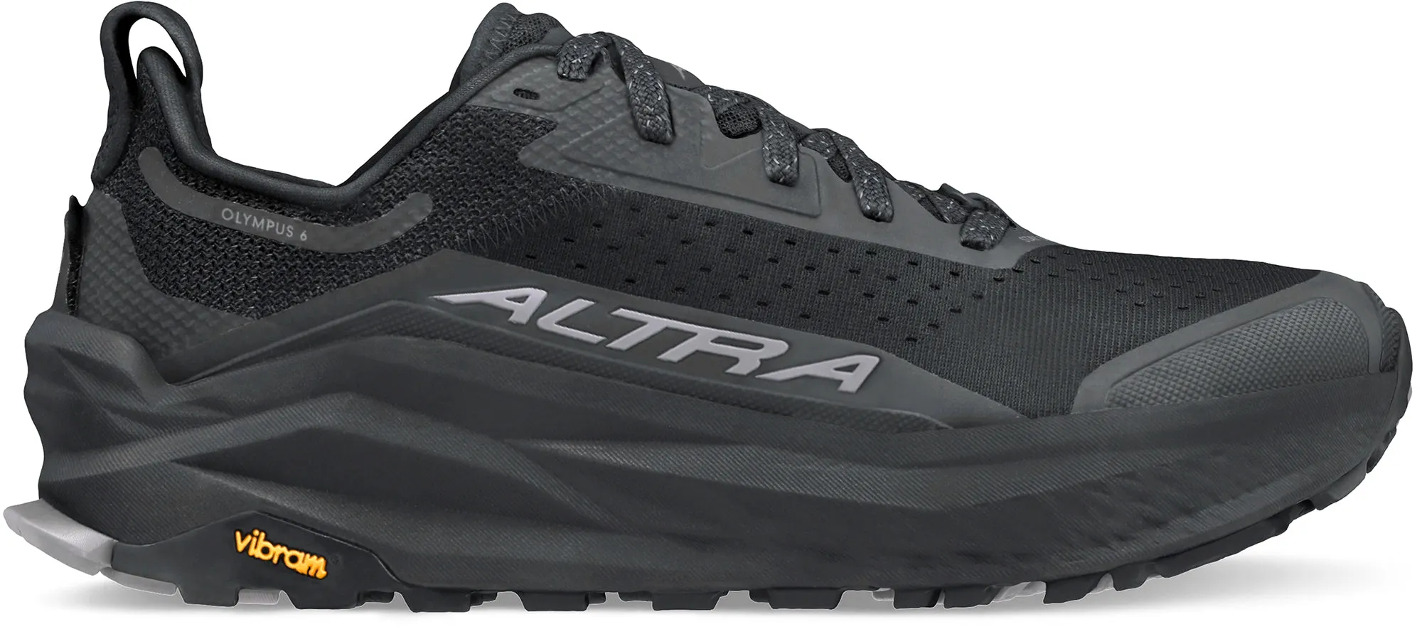 Collar height balances mobility and ankle security Altra Olympus 6 Mens Trail Running Shoes - Black