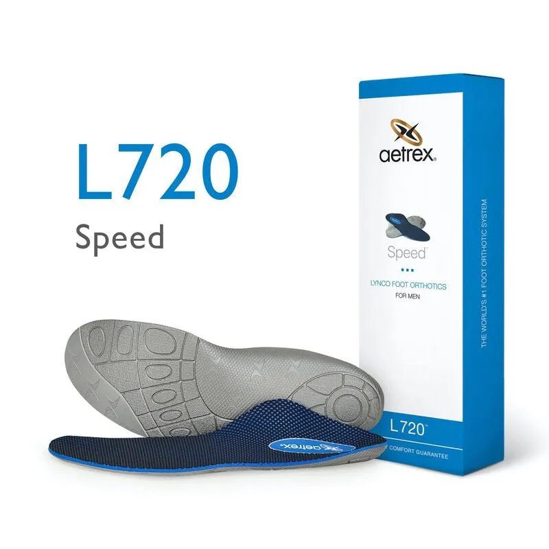 aetrex L720 Men's Speed Posted Orthotics (Support For Flat & Low Arches) Ocean Edge