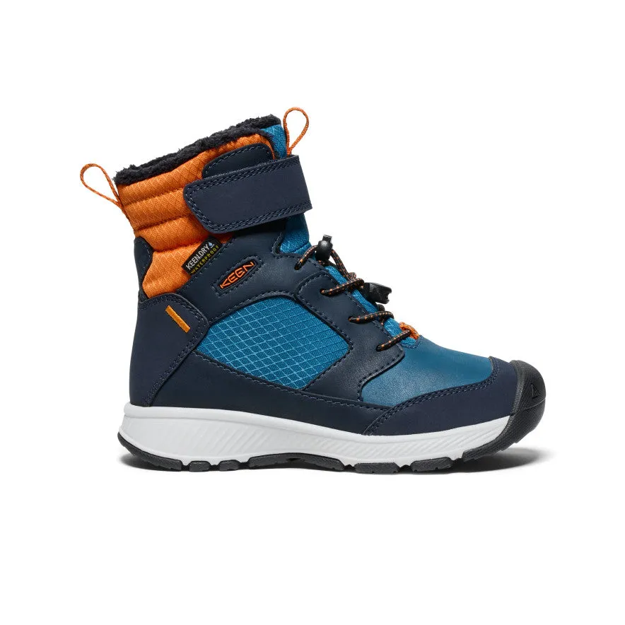 Stable Cushion Little Kids' Skua Waterproof Winter Boot  |  Sky Captain/Gold Flame